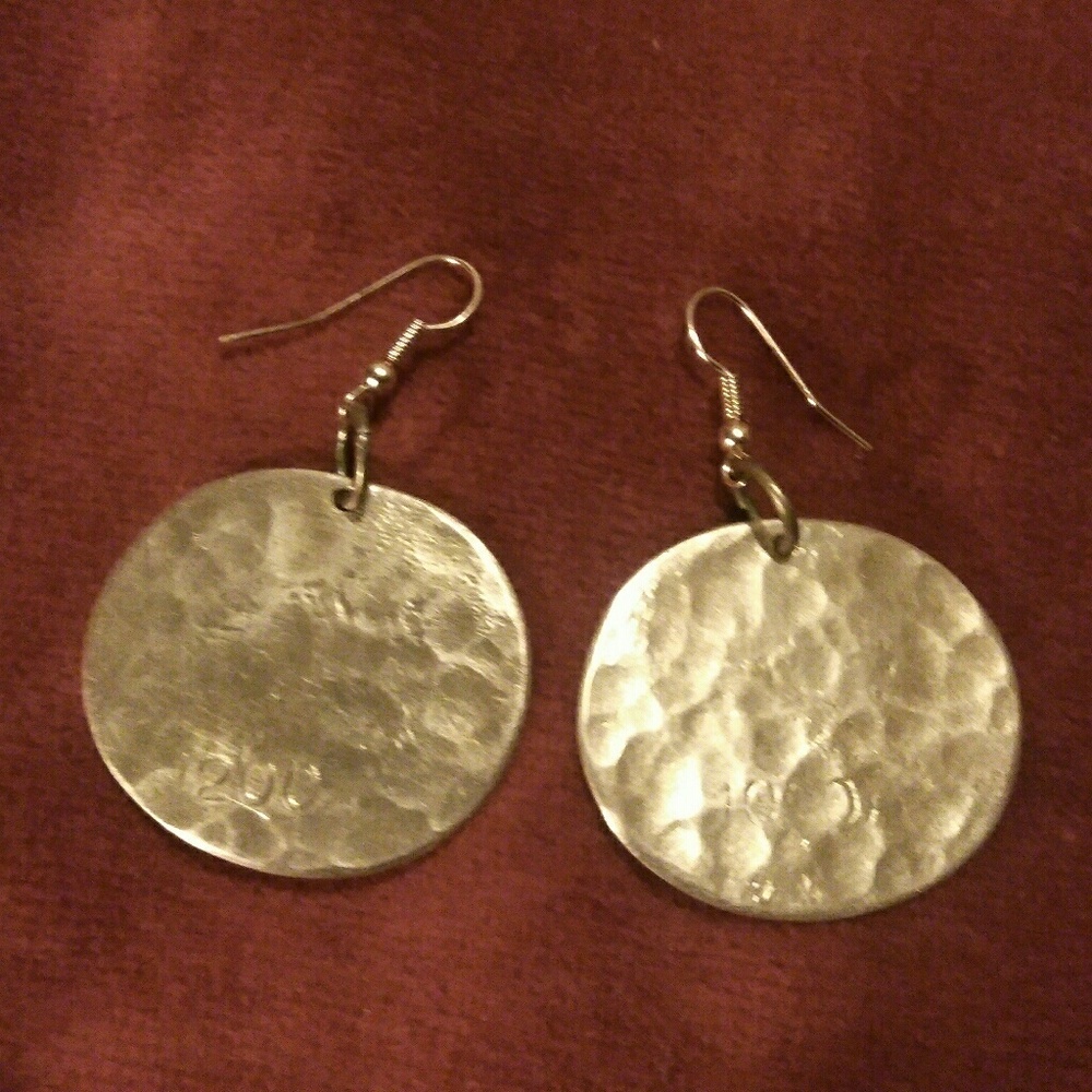 Round copper earrings .all handmade